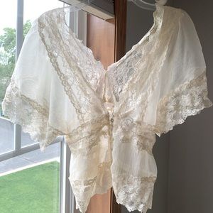 Lace button-up shirt
